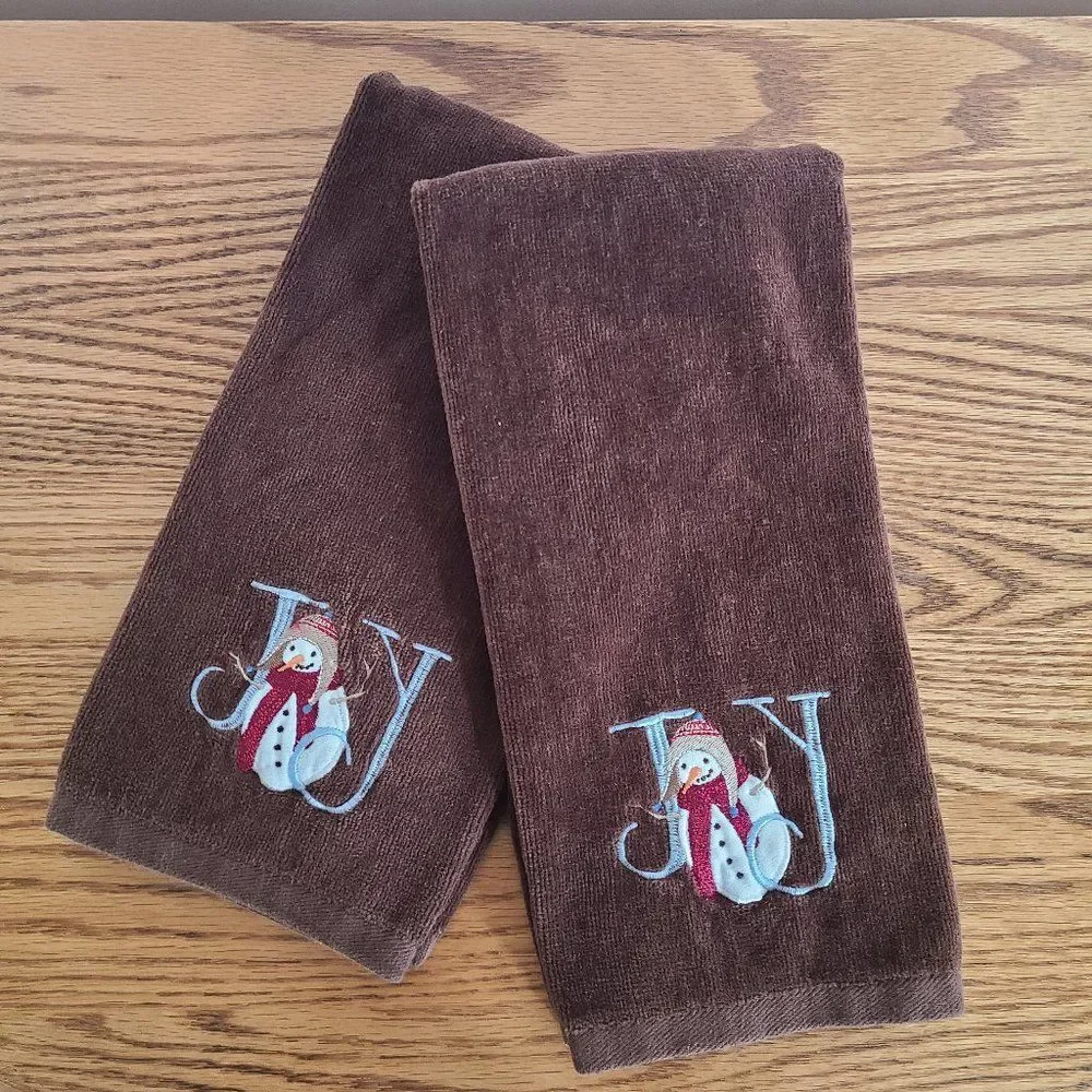 Holiday Hand Towels Brown 